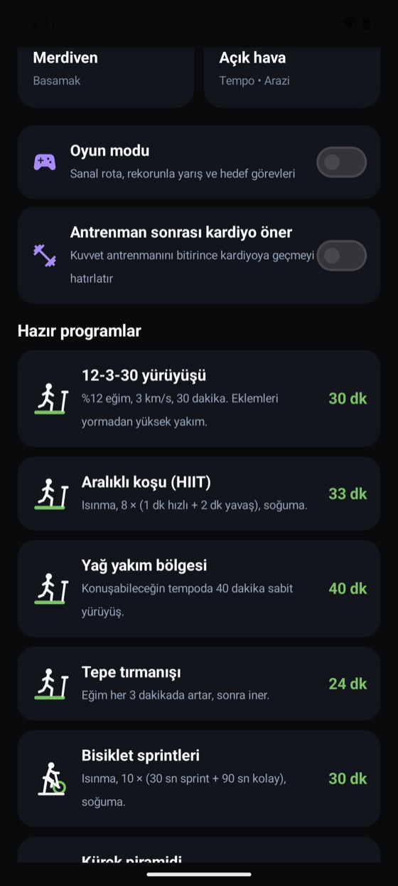 Kardiyo programları